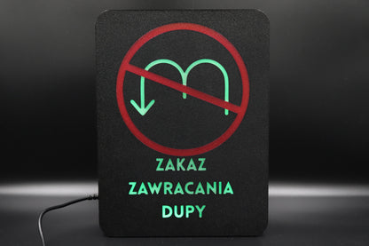 Ekran XL "Zakaz zawracania dupy"