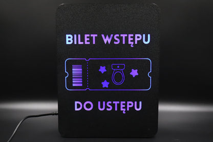Ekran XL "Bilet wstępu do ustępu”